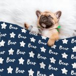 Personalized Multicolor Stars Soft Throw Pet Blanket with Name Pet Birthday Adoption Anniversary Gift for Pet Lovers Owners