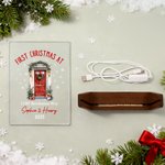 Veilleuse LED en acrylique personnalisée avec nom et socle en bois Décoration de la maison Pendaison de crémaillère Premier cadeau de Noël pour les enfants Famille Amis