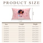 Personalized Cute Cartoon Dream Girl Throw Pillow Cover with Name Home Decor Christmas Birthday Gift for Boys Girls