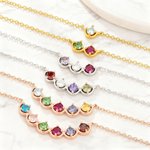 Personalizzato 1-6 famiglia Birthstones Collana gioielli Dainty Compleanno Anniversario Matrimonio Regalo per la madre Famiglia