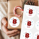 Flocon de Neige Personnalisé Bonnet de Père Noël Initial Etiquettes imperméables avec nom Décor de Noël Fête Favors pour les enfants