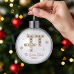 Henkilökohtainen lumihiutale ristisanatehtävä Art akryyli joulu pallo koriste teksti ja vuosi koti puu sisustus joululahja perheelle ystäville