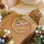 Personalized First Christmas At House Acrylic Ornament with Names Address and Year Tree Decor Christmas Gift for Family Friends New Home Movers