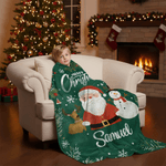 Personalizada Feliz Navidad Suave manta con nombre Decoración del hogar Regalo de Navidad para los niños Amigos