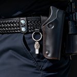 Personalized Guardian Angel Blessed Keychain with Badge Number and Card Birthday Appreciation Christmas Gift for Police