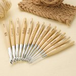 Personalized Wooden 2 Pcs Crochet Hook Set with Text and Gift Box Mother's Day Christmas Gift for Moms Knitting Lovers