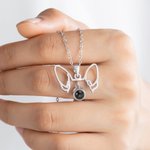 Personalizado Minimalista Orejas de Perro Gato Contorno Foto Proyección Collar Aniversario Cumpleaños Navidad Regalo para Mujeres Dueños de Mascotas