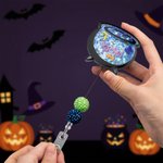 Personalized Witch's Magic Cauldron Glitter Acrylic Badge Clip with Text Party Gift for Lab Technician Friend