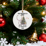Personalized First Christmas As A Nurse Ceramic Hanging Ornament with Name and Year Tree Decoration Christmas Appreciation Gift for New Nurses