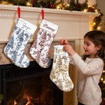 Personalised Toile De Jouy Santa Claus Reindeer Nutcracker Christmas Stocking with Name Home Decor Christmas Gift for Kids Family Friends