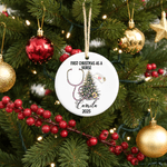 Personalized First Christmas As A Nurse Ceramic Hanging Ornament with Name and Year Tree Decoration Christmas Appreciation Gift for New Nurses