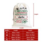 Personalised Christmas Word Cloud Canvas Drawstring Gift Bag with Name Christmas Gift for Friends Family