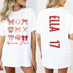 T-shirt de baseball multicolore Sweatshirt à capuche avec nom et numéro Cadeau de Noël pour les femmes et les amis