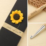 Personalized Wooden 2 Pcs Crochet Hook Set with Text and Gift Box Mother's Day Christmas Gift for Moms Knitting Lovers