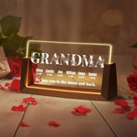 Luce notturna a LED in acrilico con titolo floreale personalizzato, 1-8 nomi, date e base in legno, regalo di Natale per la famiglia.