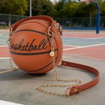 Bolsa esférica personalizada estilo baloncesto con inicial Uso diario deportivo Día del partido Regalo de Navidad para chica amante del baloncesto