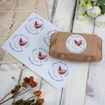 Personalized Flowery Hen Waterproof Self-Adhesive Egg Carton Stickers Labels with Text Birthday Christmas Gift for Family Farmers Breeders