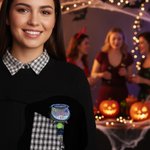 Personalized Witch's Magic Cauldron Glitter Acrylic Badge Clip with Text Party Gift for Lab Technician Friend