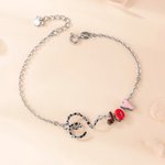 Personalized Yellow-Spotted Long Tailed Marsupilami Bracelet with Letter Birthday Anniversary Gift for Her Girlfriend | Callie × Marsupilami®