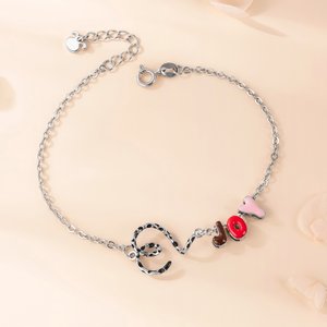 Personalized Yellow-Spotted Long Tailed Marsupilami Bracelet with Letter Birthday Anniversary Gift for Her Girlfriend | Callie × Marsupilami®