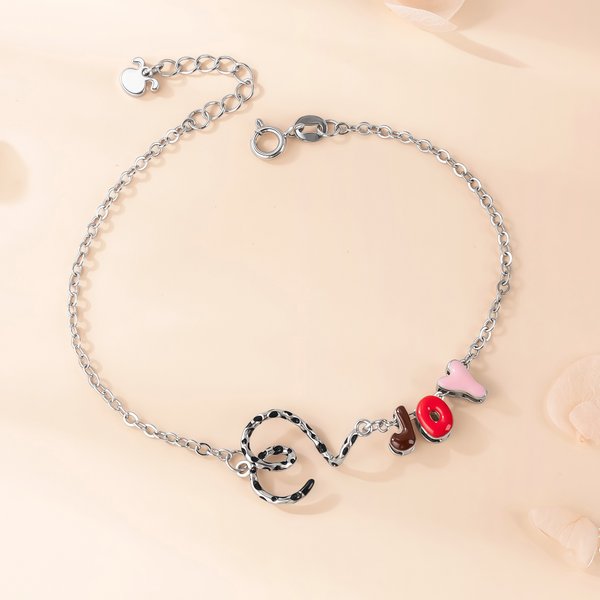 Personalised Yellow-Spotted Long Tailed Marsupilami Bracelet with Letter Birthday Anniversary Gift for Her Girlfriend | Callie × Marsupilami®