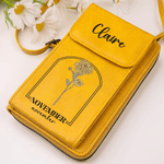 Portafoglio in pelle PU con nome e slot per carte Accessori da viaggio Regalo di Natale di compleanno per le donne