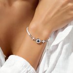 Personalized Cross Photo Projection Bracelet with 100 Languages I Love You Dainty Jewelry  Birthday Anniversary Gift for Christians