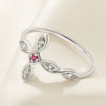 Personalised Dainty Cross Ring with 1-6 Birthstones Anniversary Mother's Day Christmas Gift for Women Family