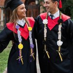 Personalized Class of 2025 Rose Rhinestone Two-Colored Braided Graduation Ribbon Lei with Texts Graduation Party Decor Gift for Graduates