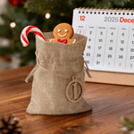 Calendrier de l'Avent en bois personnalisé avec nom et sacs en jute Cadeau de Noël pour enfants