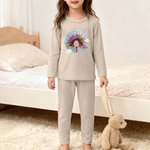 Personalised Cartoon Quirky Boy Girl Moon Design 100% Cotton Soft Kid Pyjama Set with Name Birthday Christmas Gift Kids
