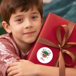 Personalized Cartoon Reindeer Waterproof Stickers Labels with Name Gift Decor Christmas Party Favors for Boys Girls