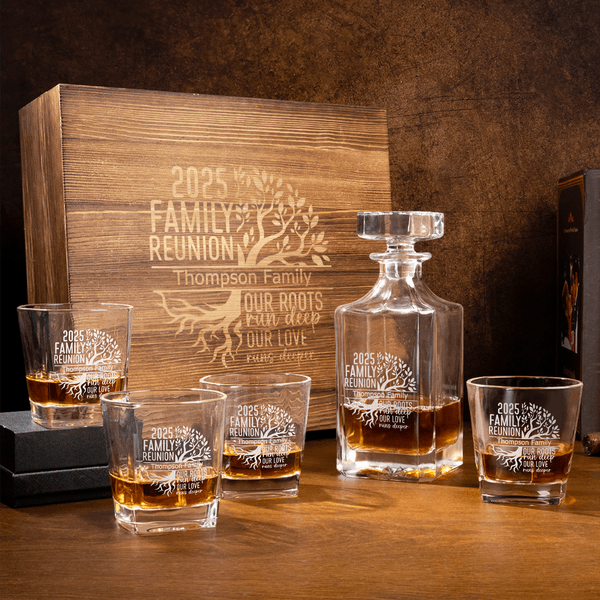 Personalized Tree of Life Whiskey Decanter with Engraved Name and Year Birthday Christmas Gift for Bartenders Friends