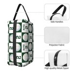 Personalized Basketball Football Sport Check Portable Toiletry Bag with Name and Handle Travel Accessory Game Day Birthday Gift for Sports Lover