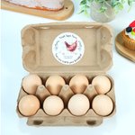 Personalized Flowery Hen Waterproof Self-Adhesive Egg Carton Stickers Labels with Text Birthday Christmas Gift for Family Farmers Breeders