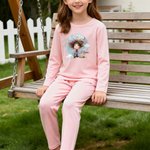 Personalised Cartoon Quirky Boy Girl Moon Design 100% Cotton Soft Kid Pyjama Set with Name Birthday Christmas Gift Kids