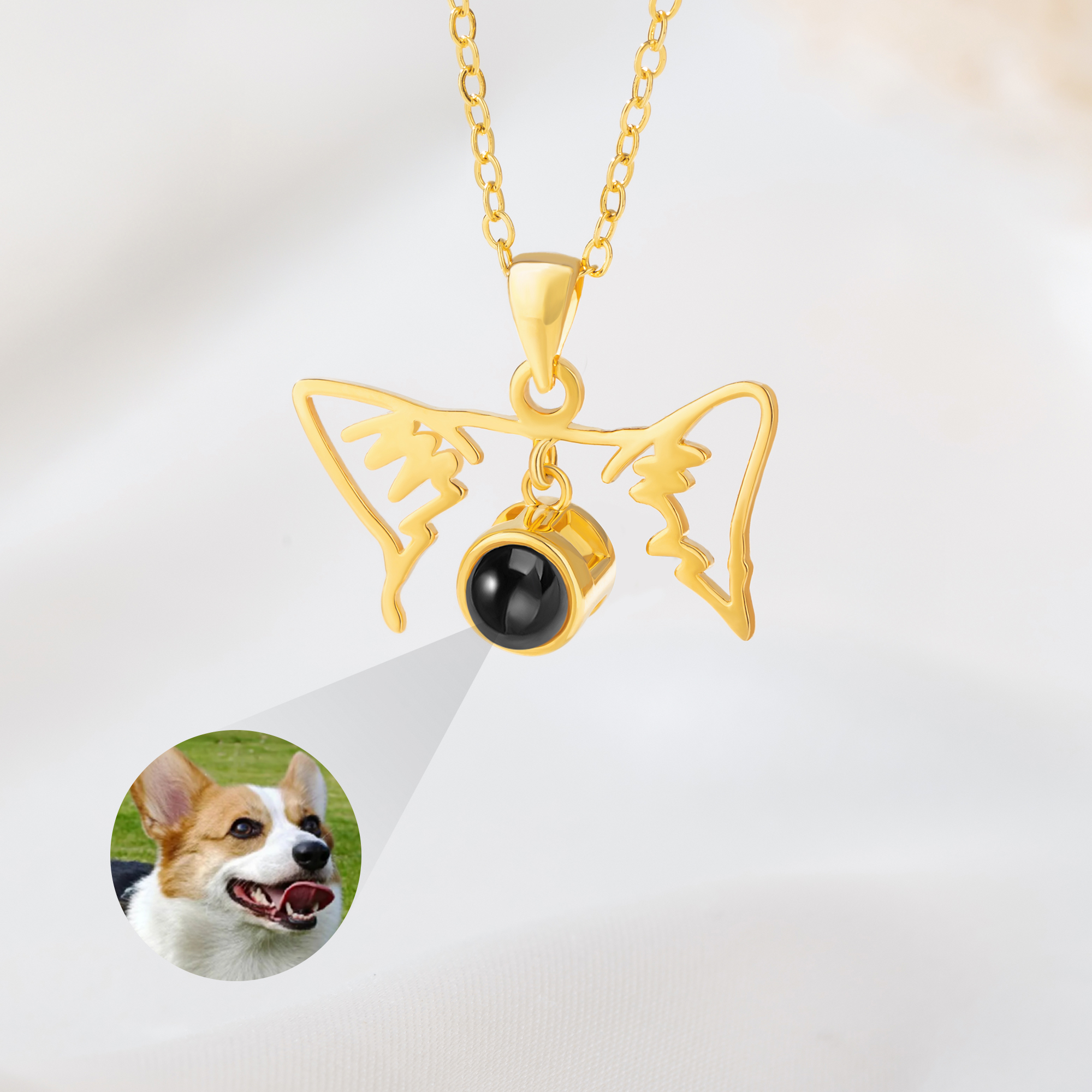 Collier de Projection Photo Minimaliste Chien Chat Anniversaire Anniversaire Noël Cadeau pour les femmes propriétaires d'animaux de compagnie