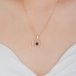 Personalizado Minimalista Orejas de Perro Gato Contorno Foto Proyección Collar Aniversario Cumpleaños Navidad Regalo para Mujeres Dueños de Mascotas