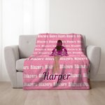 Personalised Cheerleading Cartoon Character Multicolour Soft Throw Blanket with Name Senior Night Game Day Team Gift for Cheerleaders Coaches