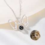 Personalizado Minimalista Orejas de Perro Gato Contorno Foto Proyección Collar Aniversario Cumpleaños Navidad Regalo para Mujeres Dueños de Mascotas