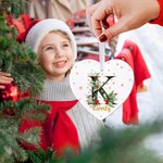 Personalizada Holly Inicial de cerámica ornamento de Navidad con el nombre de decoración del árbol del hogar regalo de Navidad para la familia amigo