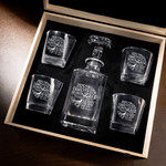 Personalized Tree of Life Whiskey Decanter with Engraved Name and Year Birthday Christmas Gift for Bartenders Friends