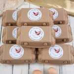 Personalized Flowery Hen Waterproof Self-Adhesive Egg Carton Stickers Labels with Text Birthday Christmas Gift for Family Farmers Breeders