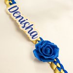 Personalized Class of 2025 Rose Rhinestone Two-Colored Braided Graduation Ribbon Lei with Texts Graduation Party Decor Gift for Graduates