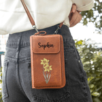 Portafoglio in pelle PU con nome e slot per carte Accessori da viaggio Regalo di Natale di compleanno per le donne