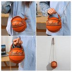 Bolsa esférica personalizada estilo baloncesto con inicial Uso diario deportivo Día del partido Regalo de Navidad para chica amante del baloncesto