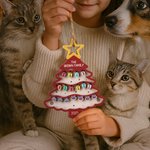 Ornement personnalisé en bois avec nom pour arbre de Noël Cadeau de Noël pour la famille et les amis