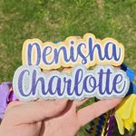 Personalized Class of 2025 Rose Rhinestone Two-Colored Braided Graduation Ribbon Lei with Texts Graduation Party Decor Gift for Graduates