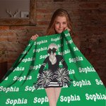 Personalised Cheerleading Cartoon Character Multicolour Soft Throw Blanket with Name Senior Night Game Day Team Gift for Cheerleaders Coaches