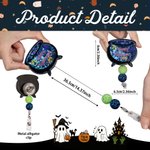 Personalized Witch's Magic Cauldron Glitter Acrylic Badge Clip with Text Party Gift for Lab Technician Friend